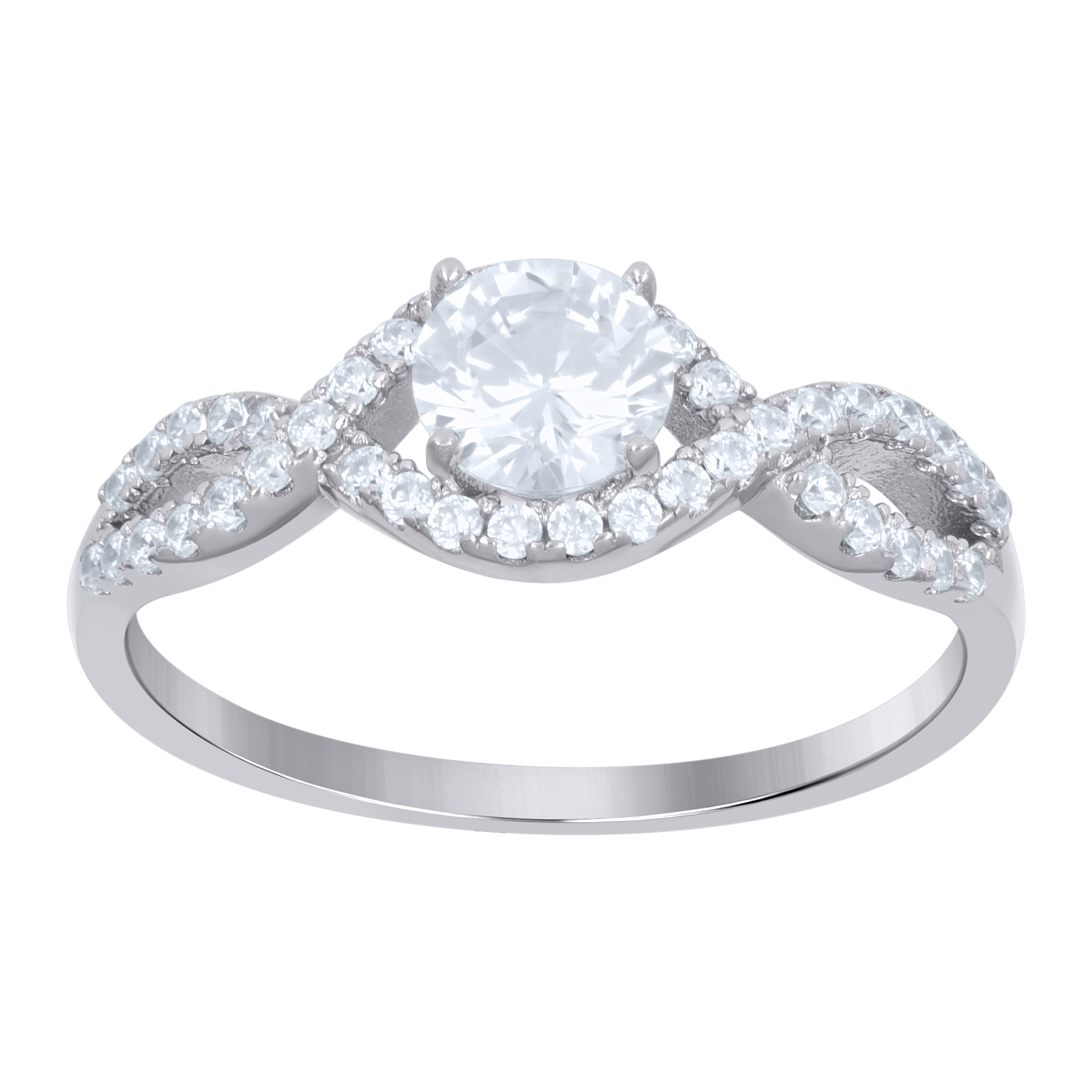 925 Sterling Silver Womens Cubic-Zirconia Fashion Ring Size 6 60$